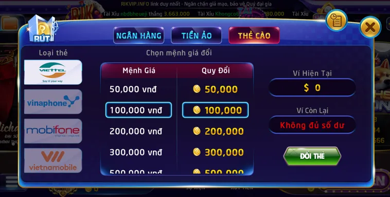 Hướng dẫn rút tiền bằng thẻ cào an tiện lợi ưu tiên lựa chọn tại Rikvip.